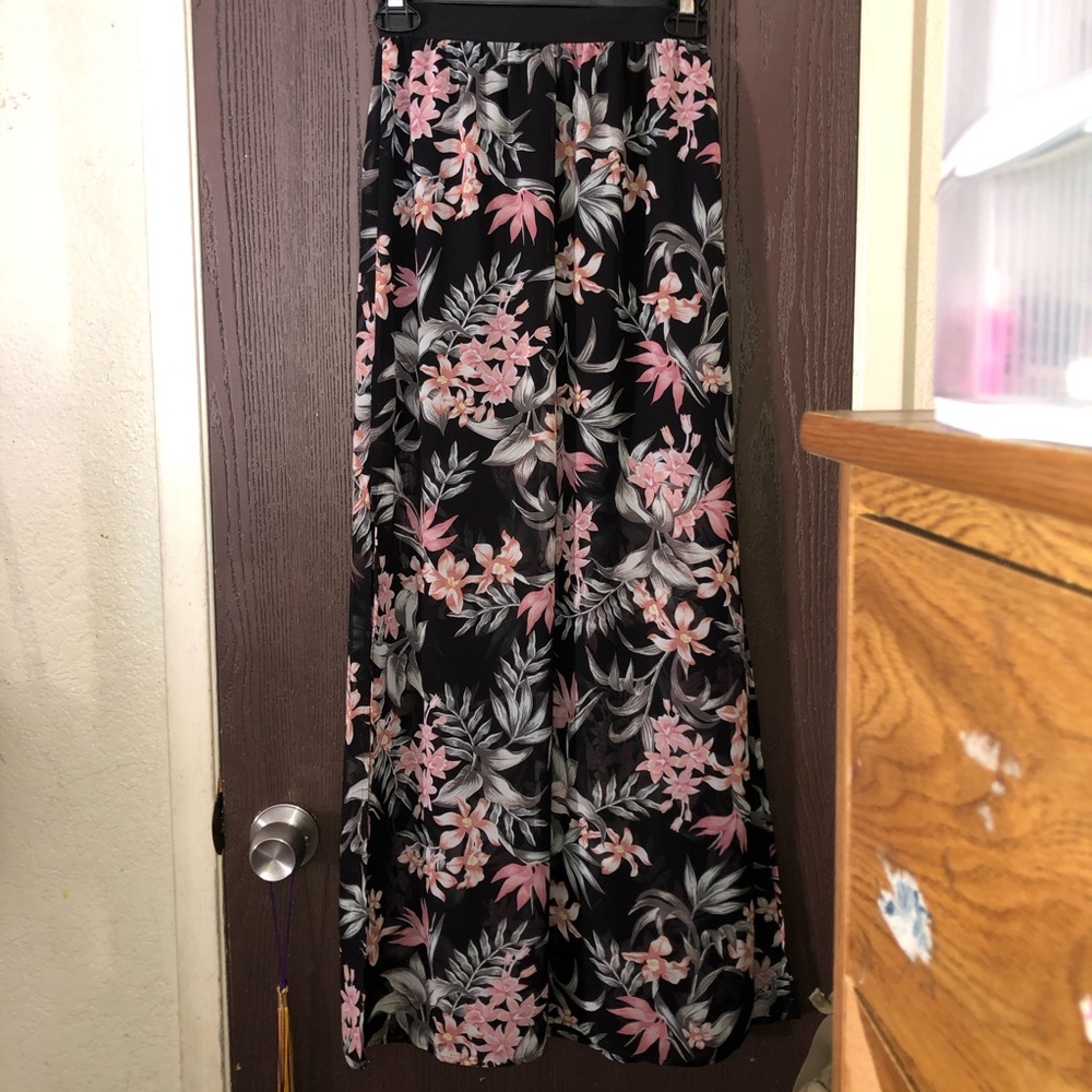 long floral maxi shirt